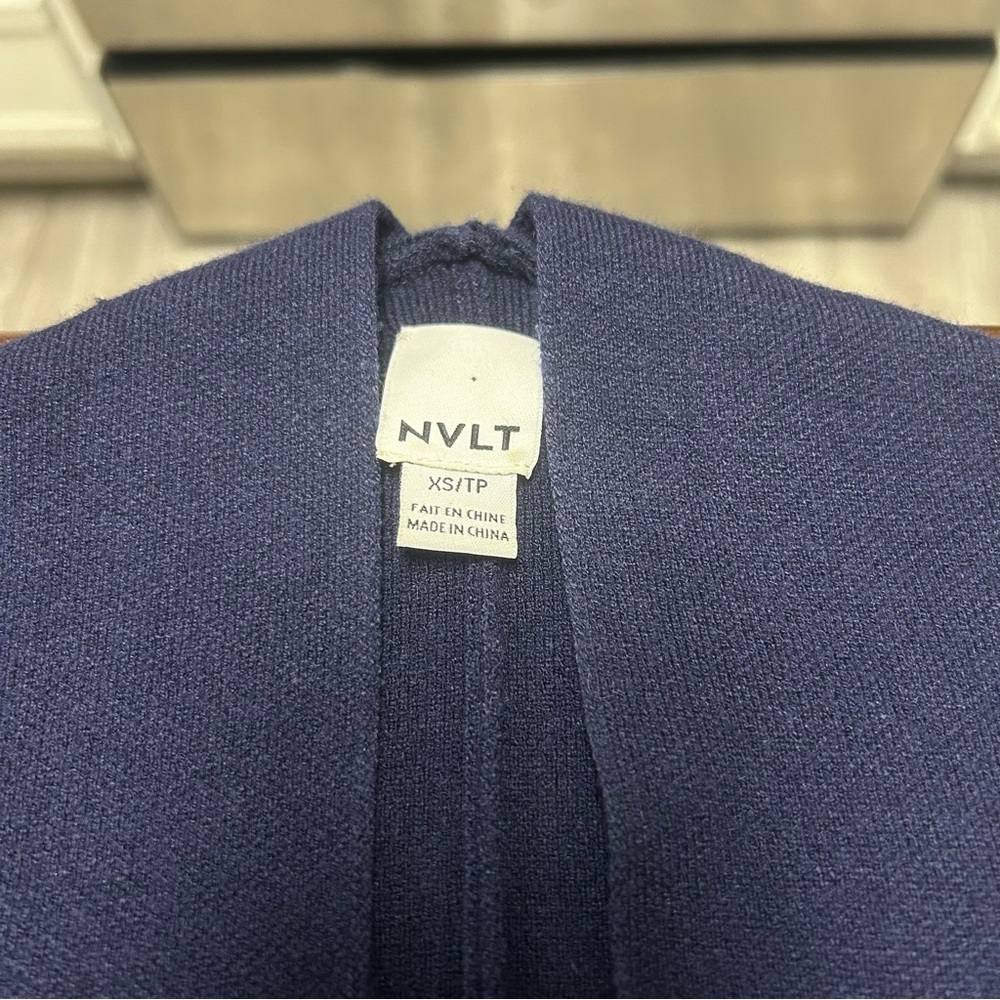 Anthropologie NVLT Pippa Cardigan in Navy Blue and Tan Size XS - Picture 5 of 13